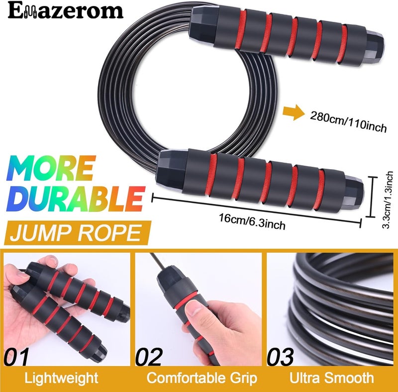 Emazerom Jump Rope for Women Men Kids, Adjustable Skipping Rope with Ball Bearings, Professional Jumping Rope with Foam Handles, Tangle-Free Rapid Speed Jump Ropes for Fitness Workout Boxing Exercise - Image 2